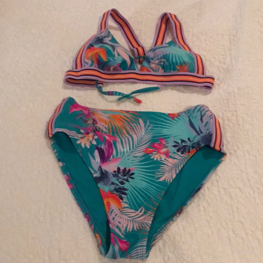 Xhilaration Multicolor Tropical Bikini Set